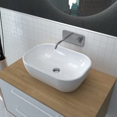Vasque rectangle blanche en céramique à poser - 46x33x13.5cm - POP CRIB 0