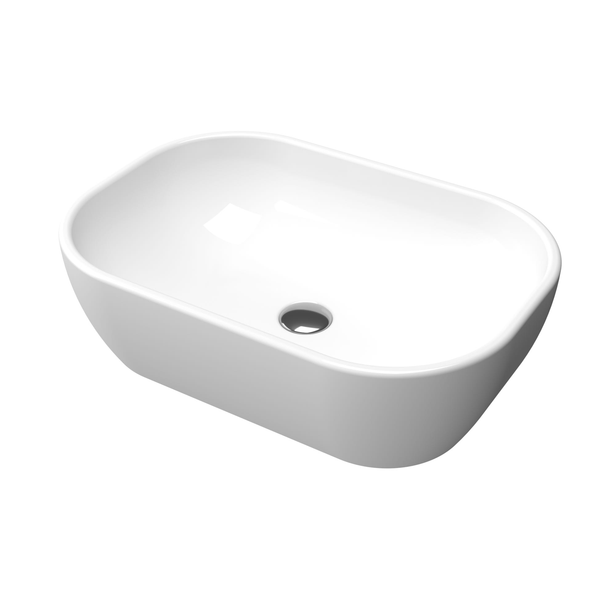 Vasque rectangle blanche en céramique à poser - 46x33x13.5cm - POP CRIB 2