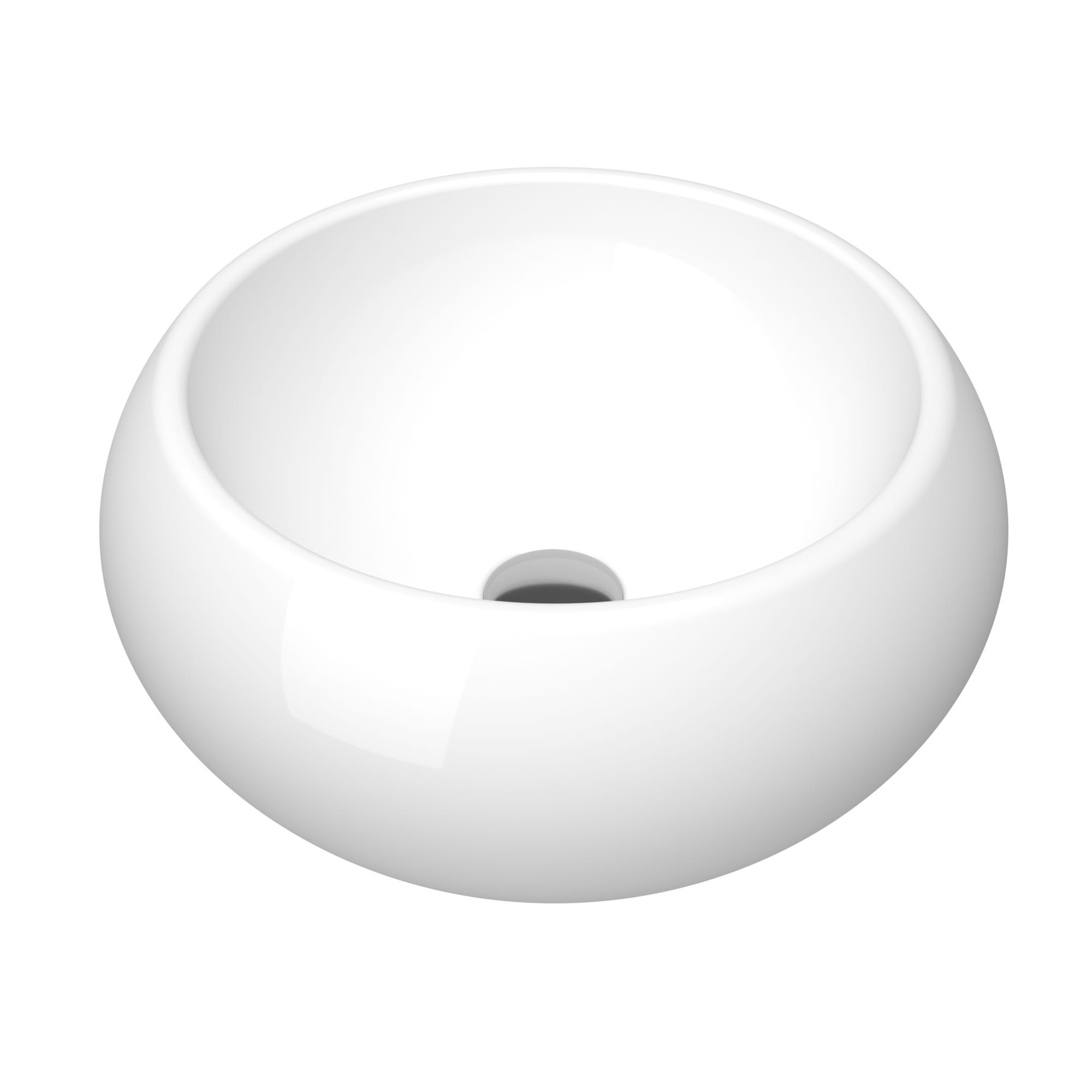 Vasque à poser en céramique blanche ronde - 40x15cm - POP BOWL 2