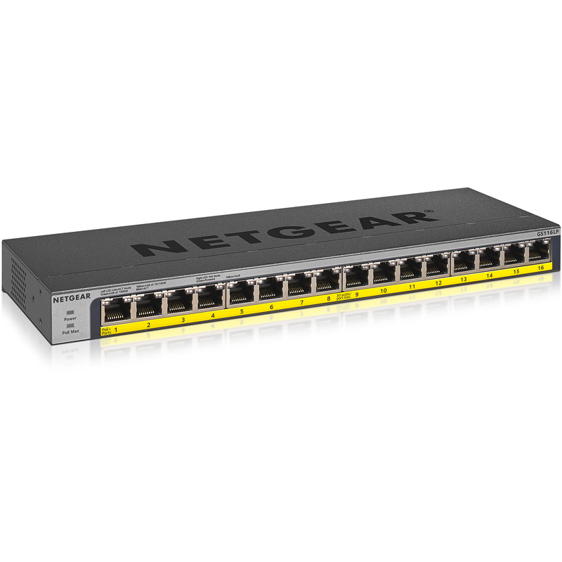 Switch Ethernet NETGEAR GS116LP 16 ports Gigabit POE+