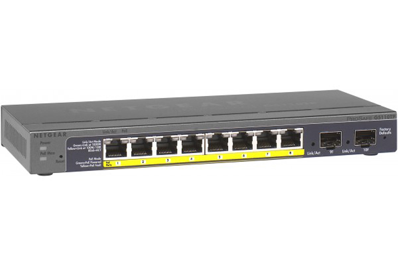 Switch Ethernet NETGEAR GS110TP300EUS Niv.2 8 ports gigabit poe 46W & 2 sfp