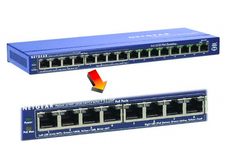 Switch Ethernet Netgear 16 Ports Rj45 8 Ports Rj45 + 8 Ports Rj45 Poe 100f S116p