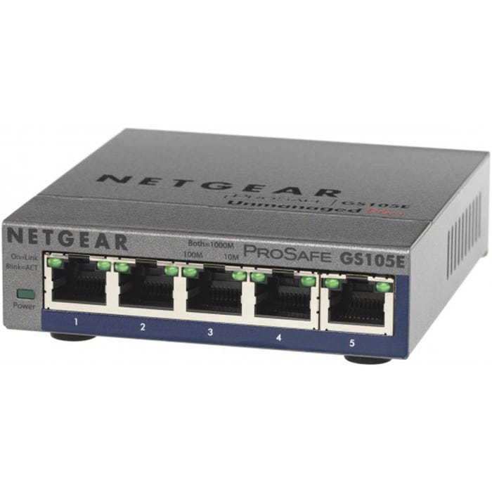 Switch Ethernet NETGEAR GS105E200PES Prosafe+ 5 ports Gigabit manageable 0