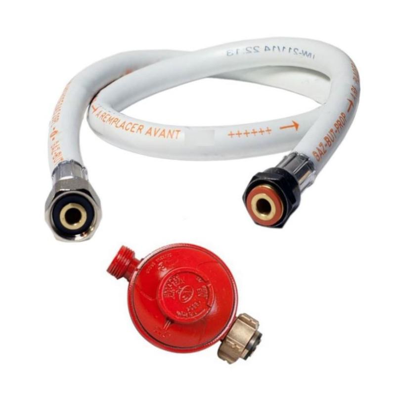 Kit Détendeur gaz Propane 37 mbar + Tuyau gaz flexible 2 m à embouts vissables Barbecue Plancha Chauffage au gaz