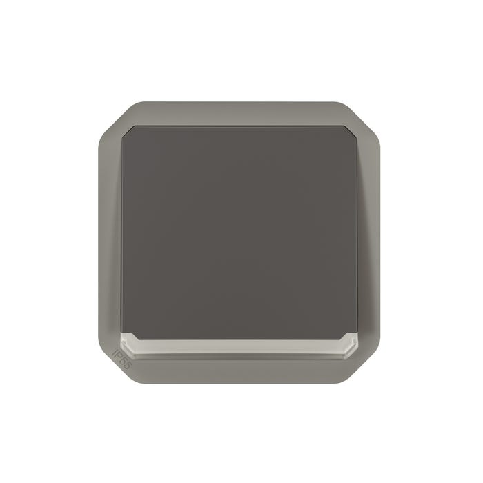 bouton poussoir - no - lumineux - anthracite - composable - legrand plexo 069813l 0