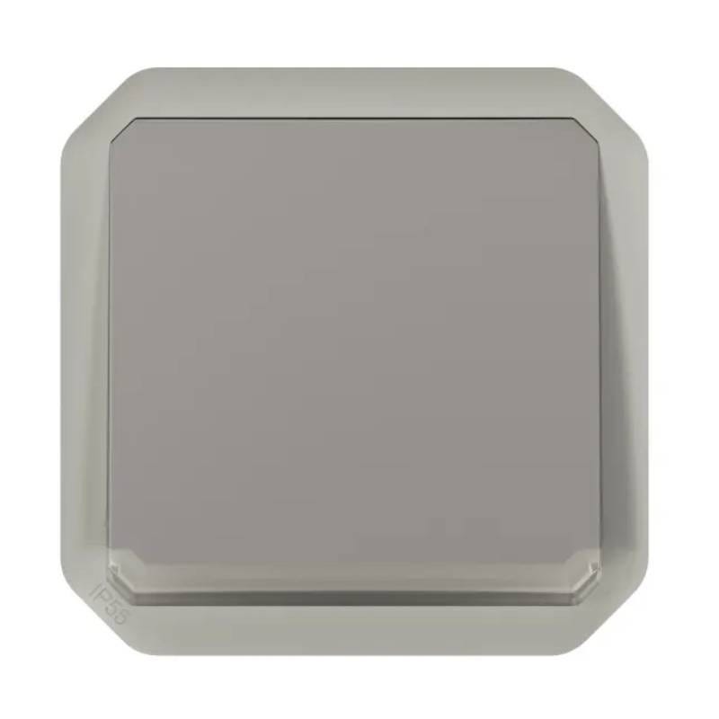 bouton poussoir inverseur - no/nc - gris - composable - legrand plexo 069541l 3