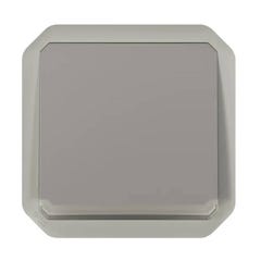 bouton poussoir inverseur - no/nc - gris - composable - legrand plexo 069541l 3