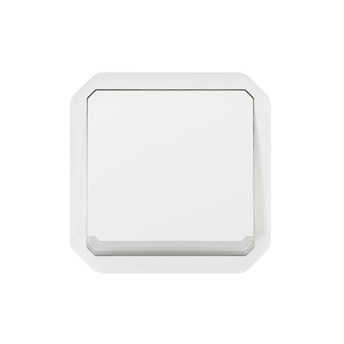 bouton poussoir inverseur - no/nc - lumineux - blanc - composable - legrand plexo 069616l 0