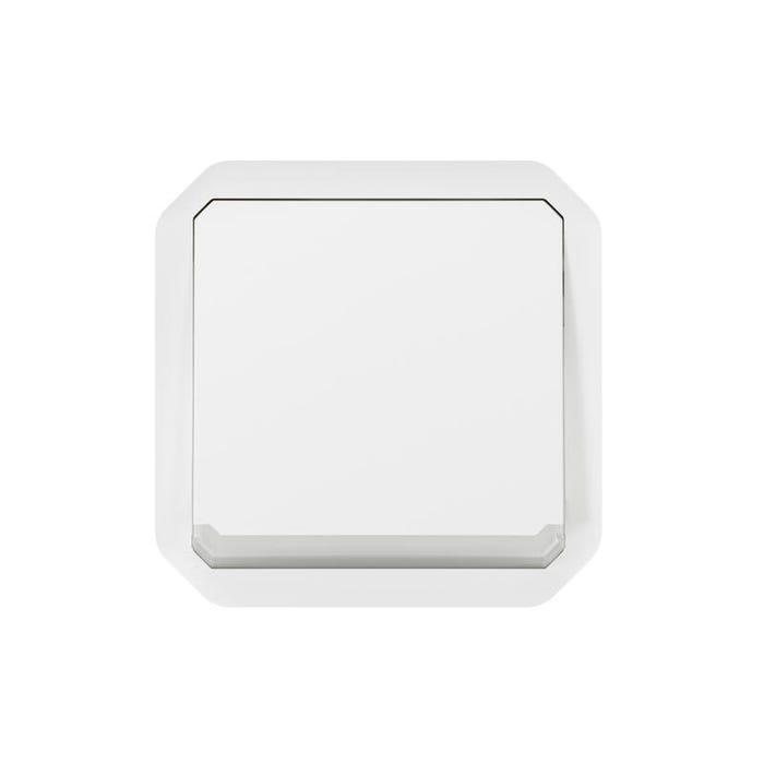 bouton poussoir inverseur - no/nc - lumineux - blanc - composable - legrand plexo 069616l 1