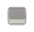 bouton poussoir inverseur - porte étiquettes - no/nc - lumineux - gris - composable - legrand plexo 069536l