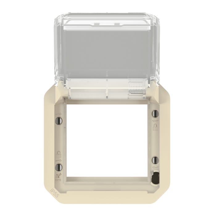 adaptateur - pour fonction mosaic - volet transparent - composable - beige - legrand plexo 069838l 0