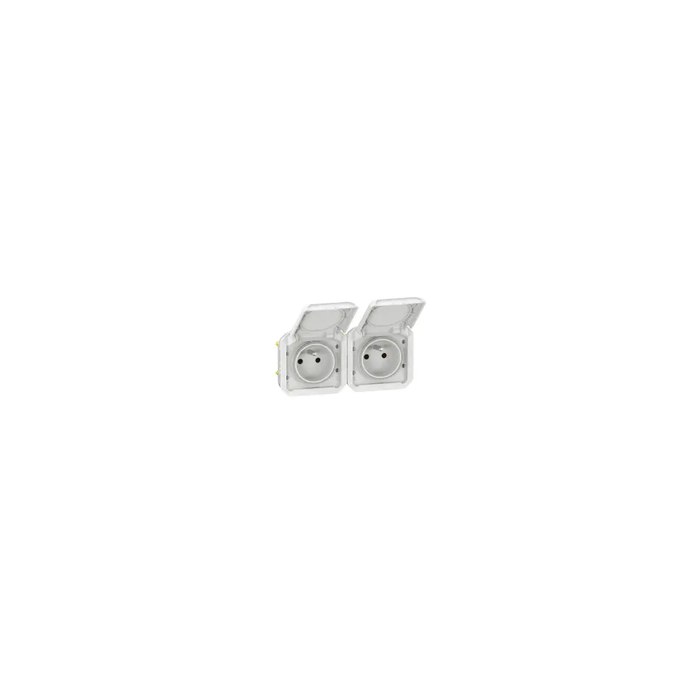 prise de courant - 2 x 2p+t - horizontale - blanc - composable - legrand plexo 069642l 2