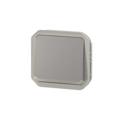 bouton poussoir inverseur - no/nc - lumineux - gris - composable - legrand plexo 069536l