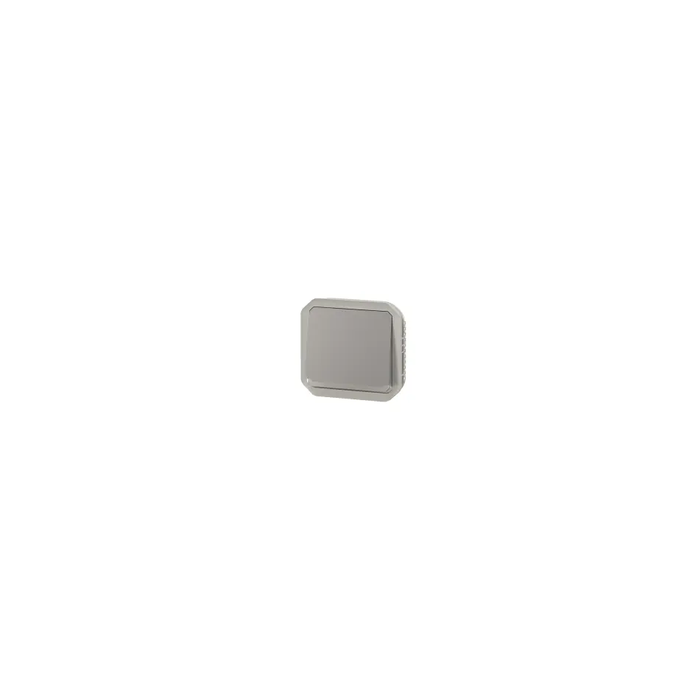 bouton poussoir inverseur - no/nc - lumineux - gris - composable - legrand plexo 069536l 1