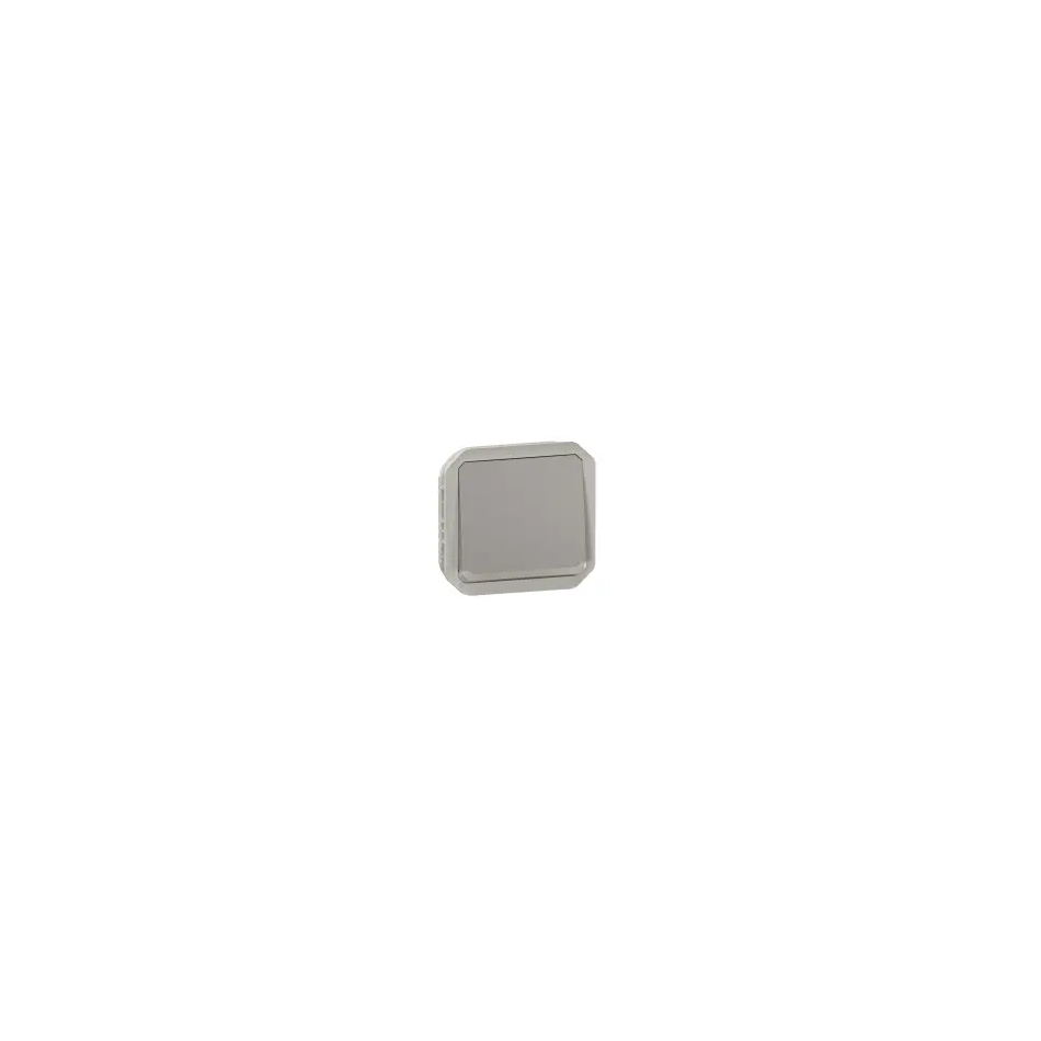 bouton poussoir inverseur - no/nc - lumineux - gris - composable - legrand plexo 069536l 2