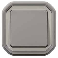 bouton poussoir - no - lumineux - gris - encastré - legrand plexo 069832l 1