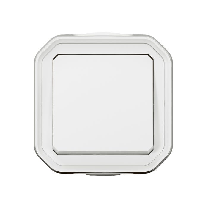 bouton poussoir - no - blanc - saillie - legrand plexo 069760l 1