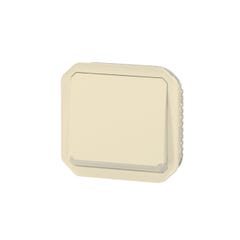bouton poussoir inverseur - no/nc - lumineux - beige - composable - legrand plexo 069826l 0