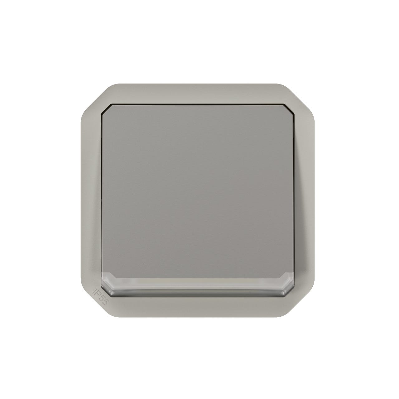 bouton poussoir - no - témoin - gris - composable - legrand plexo 069533l 0
