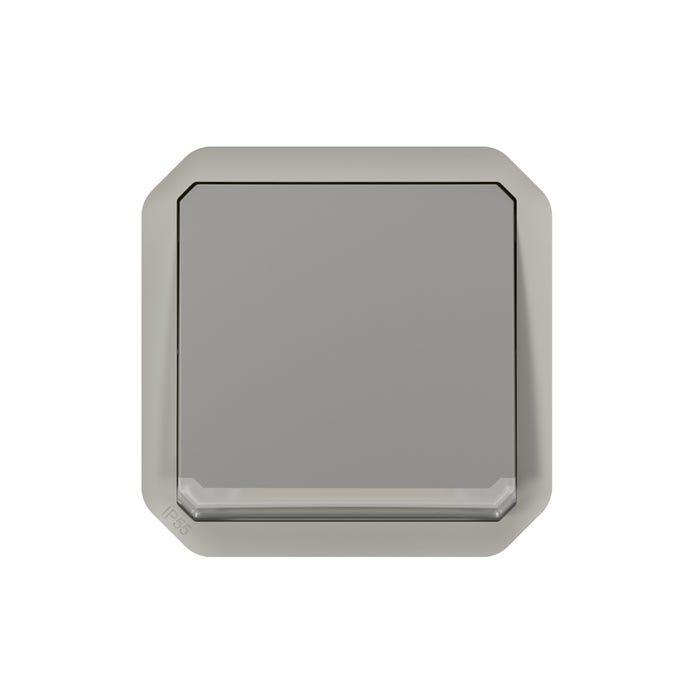 bouton poussoir - no - témoin - gris - composable - legrand plexo 069533l 0