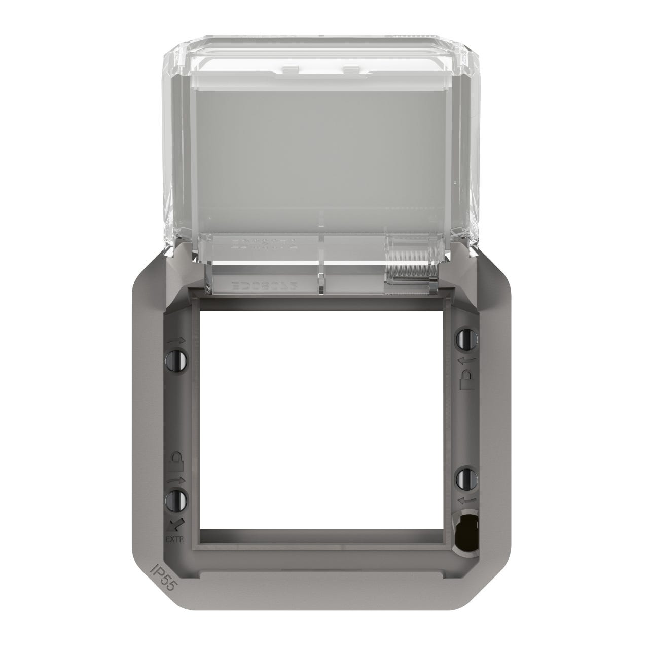 adaptateur - pour fonction mosaic - volet transparent - composable - gris - legrand plexo 069580l 0