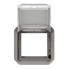 adaptateur - pour fonction mosaic - volet transparent - composable - gris - legrand plexo 069580l