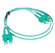 cordon optique - duplex sc/sc - om4 - 1 mètre - turquoise - legrand 032630