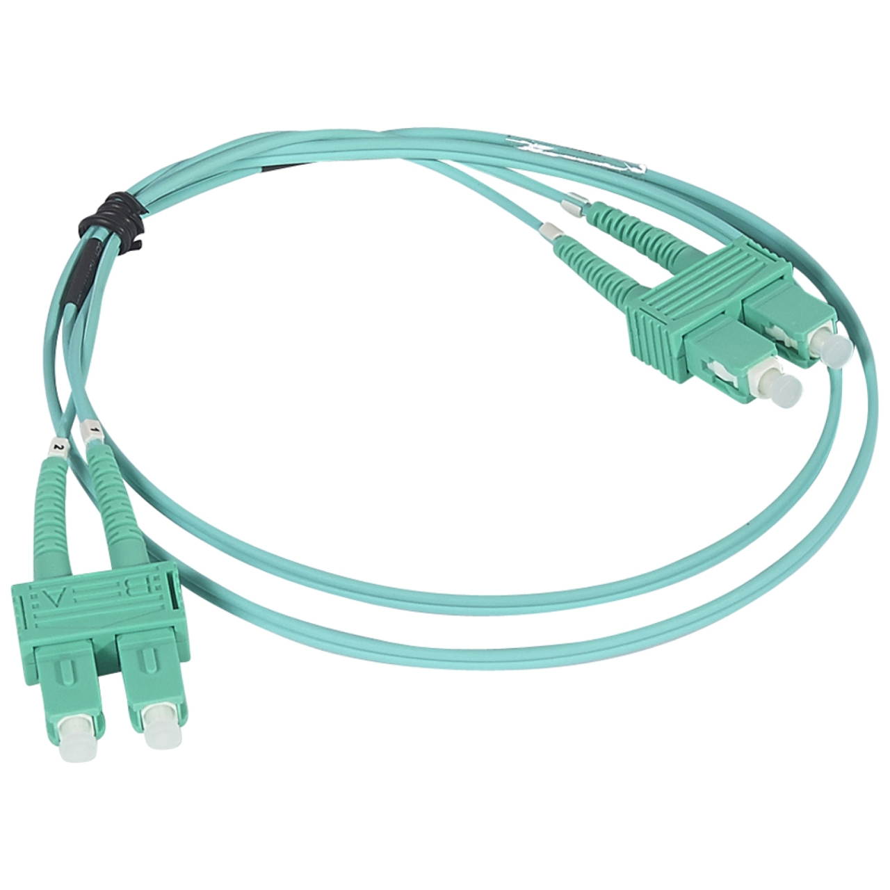 cordon optique - duplex sc/sc - om4 - 1 mètre - turquoise - legrand 032630