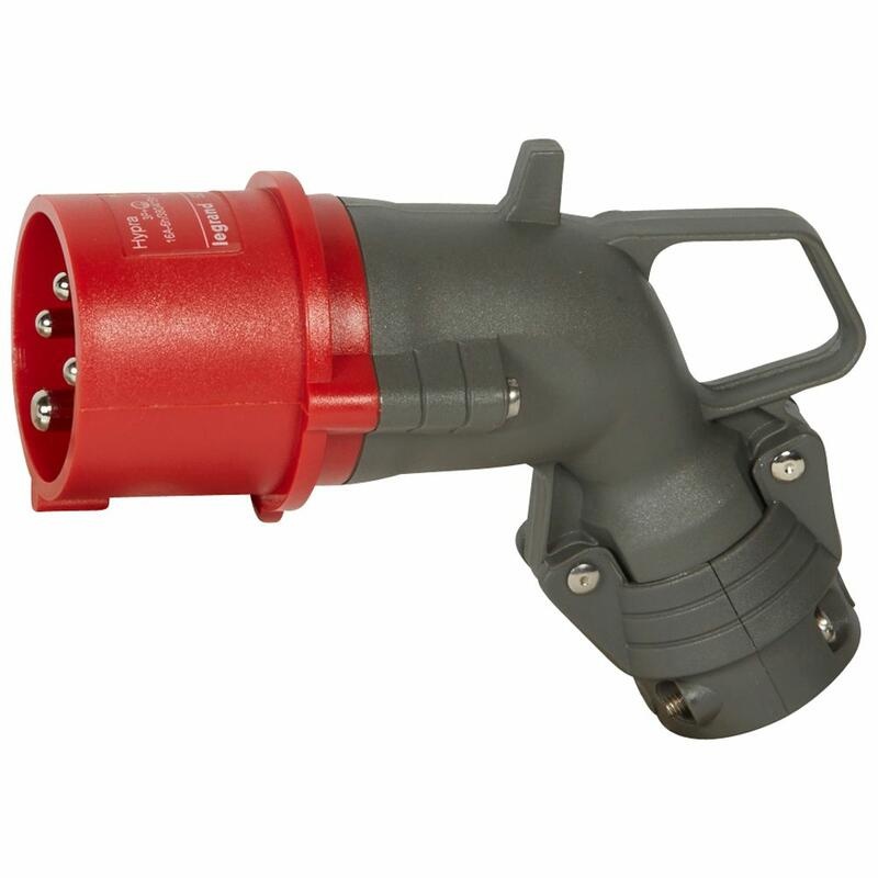 Fiche coudée Hypra IP44 16A 380415V 3PT plastique