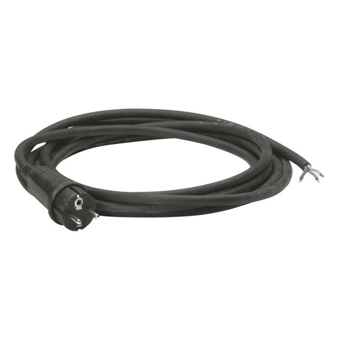 cable 3g1,5 mm2 avec fiche moulée male en caoutchouc - 5 mètres 0