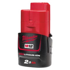 Batterie MILWAUKEE M12 B2 REDLITHIUM Li-Ion 2.0Ah 4932430064 4