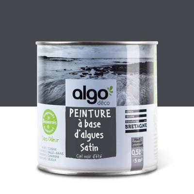 Peinture saine Algo - Noir - Ciel noir d'été étoilé - 0.5L - Satin