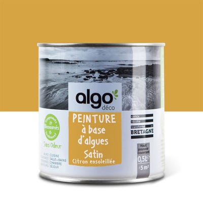 Peinture saine Algo - Jaune - Citron ensoleillé - 0.5L - Satin