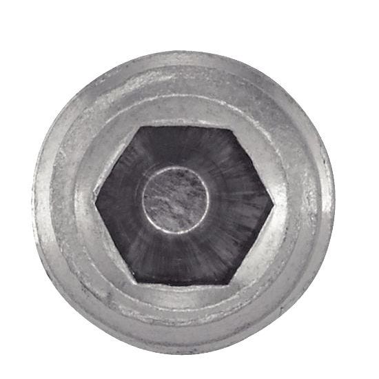Vis à métaux sans-tête hexagonale creuse bout plat inox A2 DIN 913 4X8 boîte de 100 - ACTON - 622044X8 1