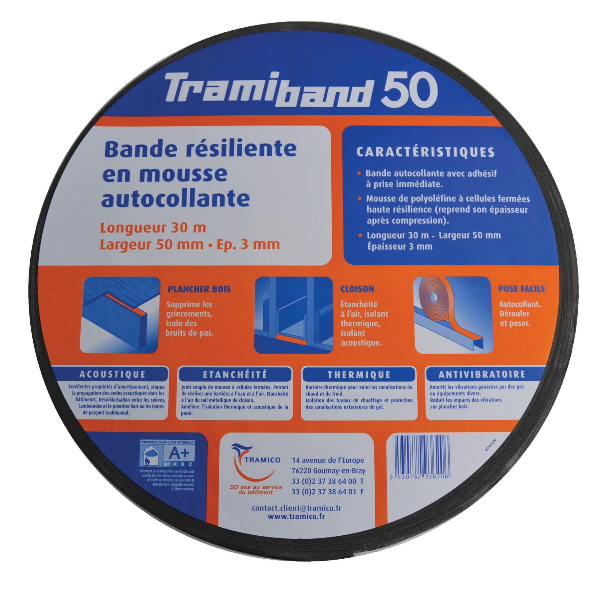 Bande de mousse acoustique TRAMIBAND 30m - TRAMICO - 2936240000