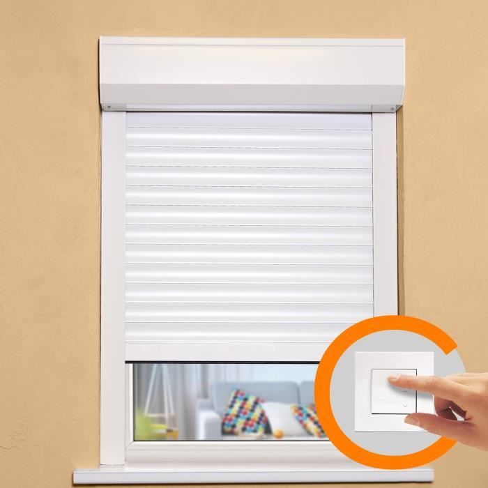 France Combi Volet Roulant Pvc Double Parois - H 1,4 X L 1,5 M - Manoeuvre Électrique Filaire - Blanc