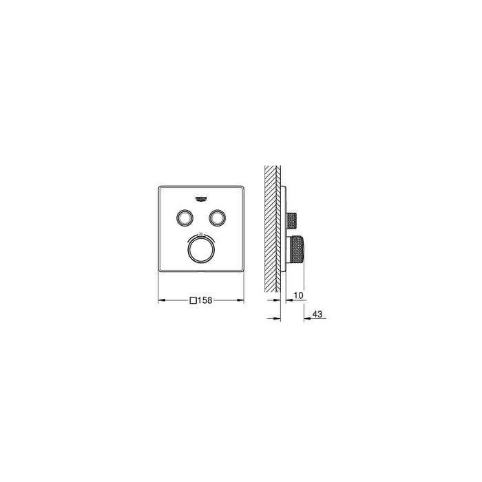 Façade avec mitigeur thermostatique Grohtherm SmartControl 2 sorties Grohe 5