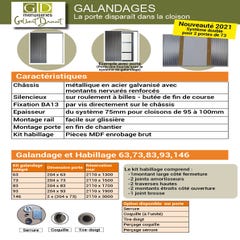 Porte Coulissante Bois Ayous 3 Panneaux H204 X L73 + Système à Galandage Et Kit Finition Inclus Gd Menuiseries 1