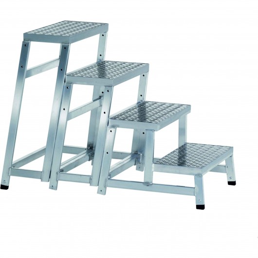 CENTAURE - Marchepied MODULO STEP - 4 marches - hauteur de travail maximum : 2.80m - aluminium - Base évasée : 0.66 mm
