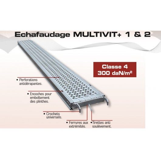 ALTRAD - Plancher acier épervier 0,30 x 1,50m - NF - gamme échafaudage multidirectionnel - MULTIVIT+ 1&2- Réf: n4884 1