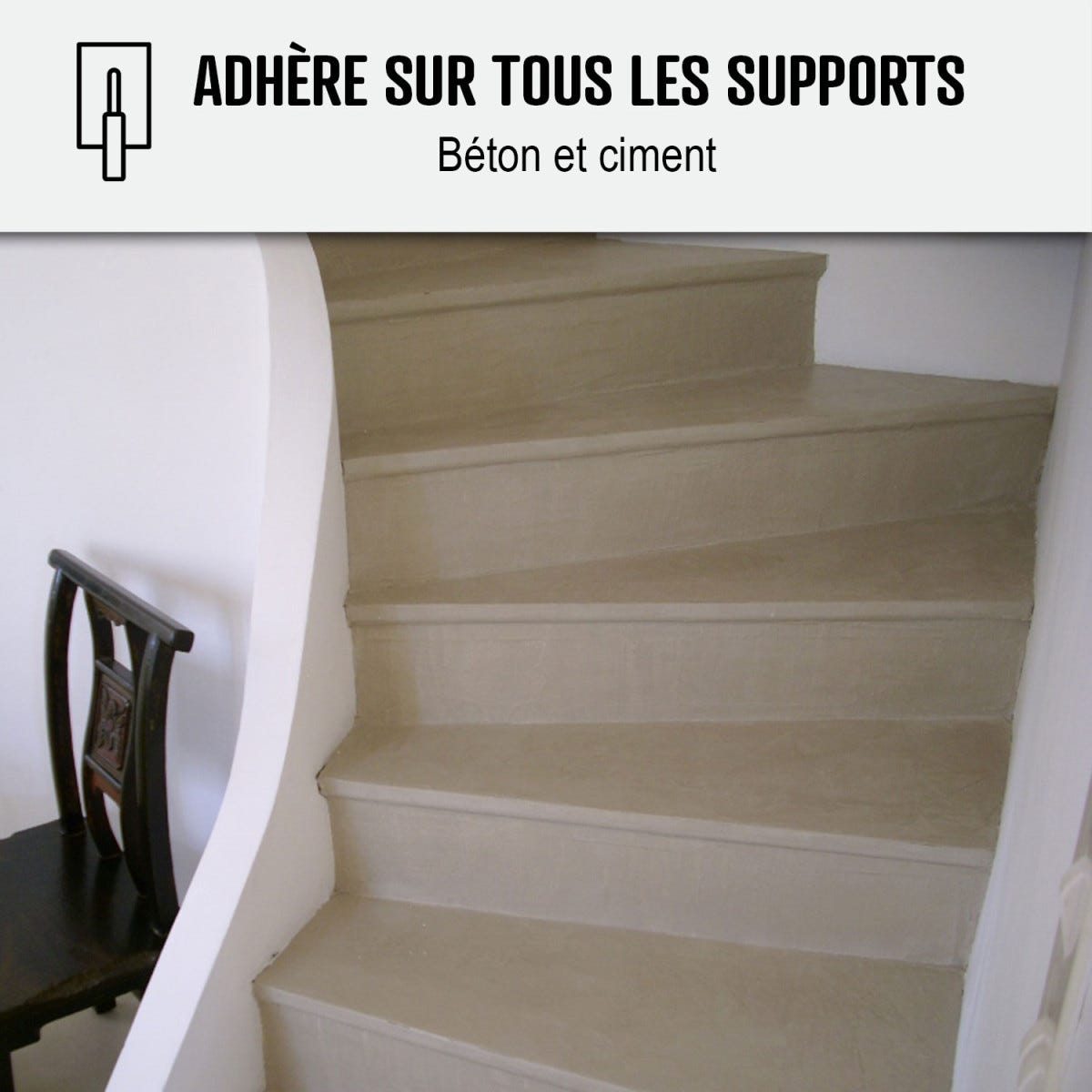 Béton Ciré Escalier - Complet primaire et vernis de finition - En neuf ou rénovation Rocou Orange Cuivre - 2 m² (en 2 couches)ARCANE INDUSTRIES 7