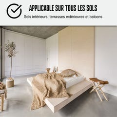 Béton Ciré Sol en - Primaire et vernis de finition inclus - 5 m² (en 2 couches) - Isatis Blanc - ARCANE INDUSTRIES 7