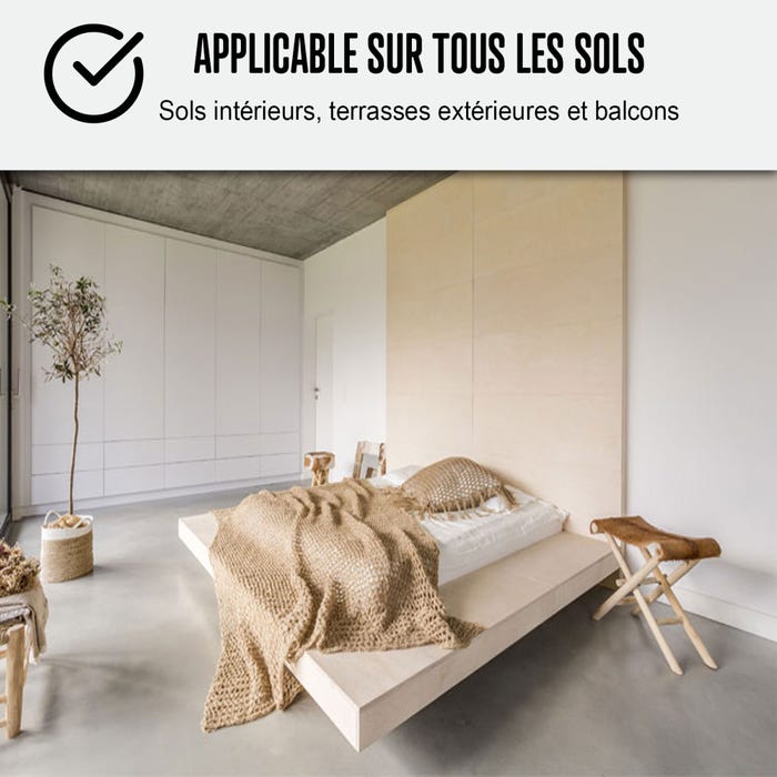 Béton Ciré Sol en - Primaire et vernis de finition inclus - 2 m² (en 2 couches) - Marang Vert Clair - ARCANE INDUSTRIES 7