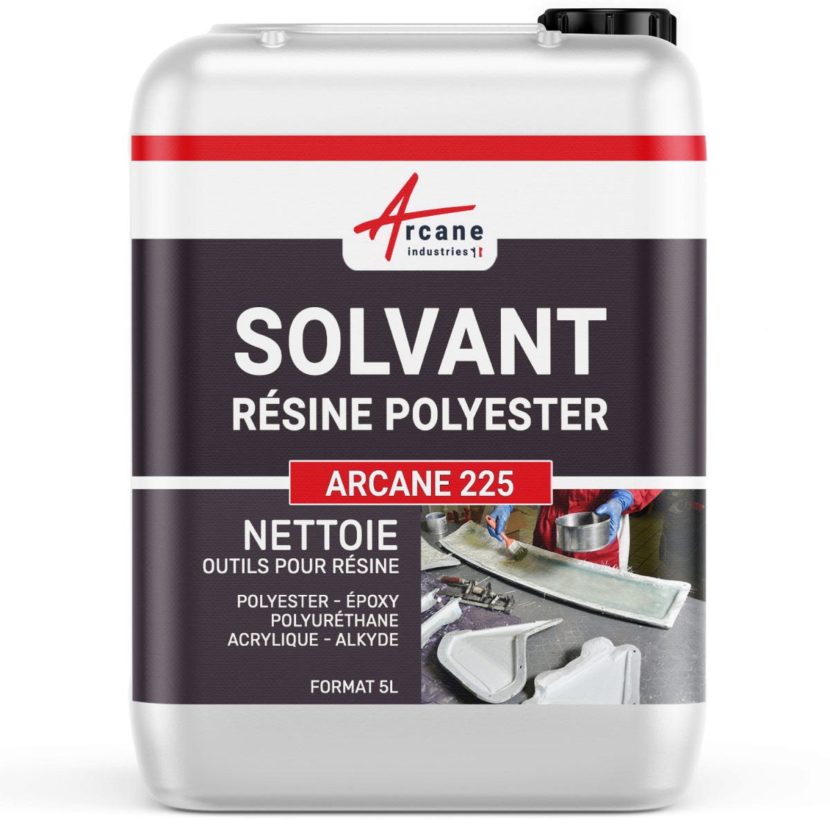Solvant Nettoyant Résine polyester - Substitut acétone - 5 L - - ARCANE INDUSTRIES 0
