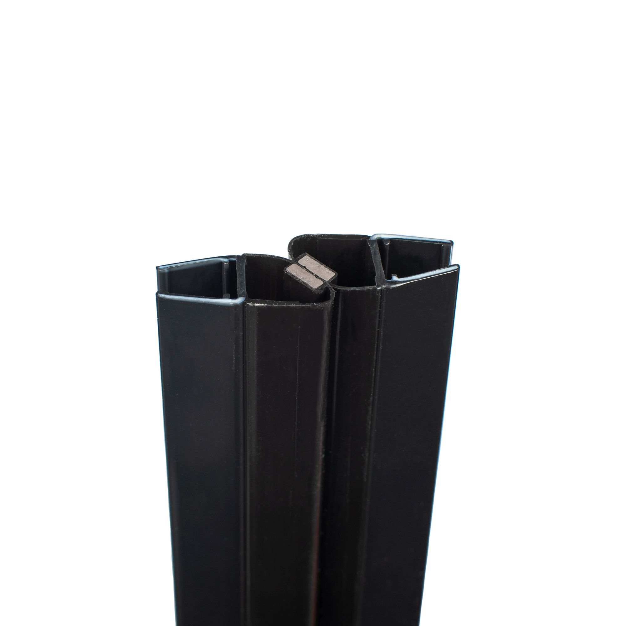 Paire de joints magnétiques universels 45° dégrées noir, 201 cm recoupable, pour porte 5, 6 et 8 mm, Schulte