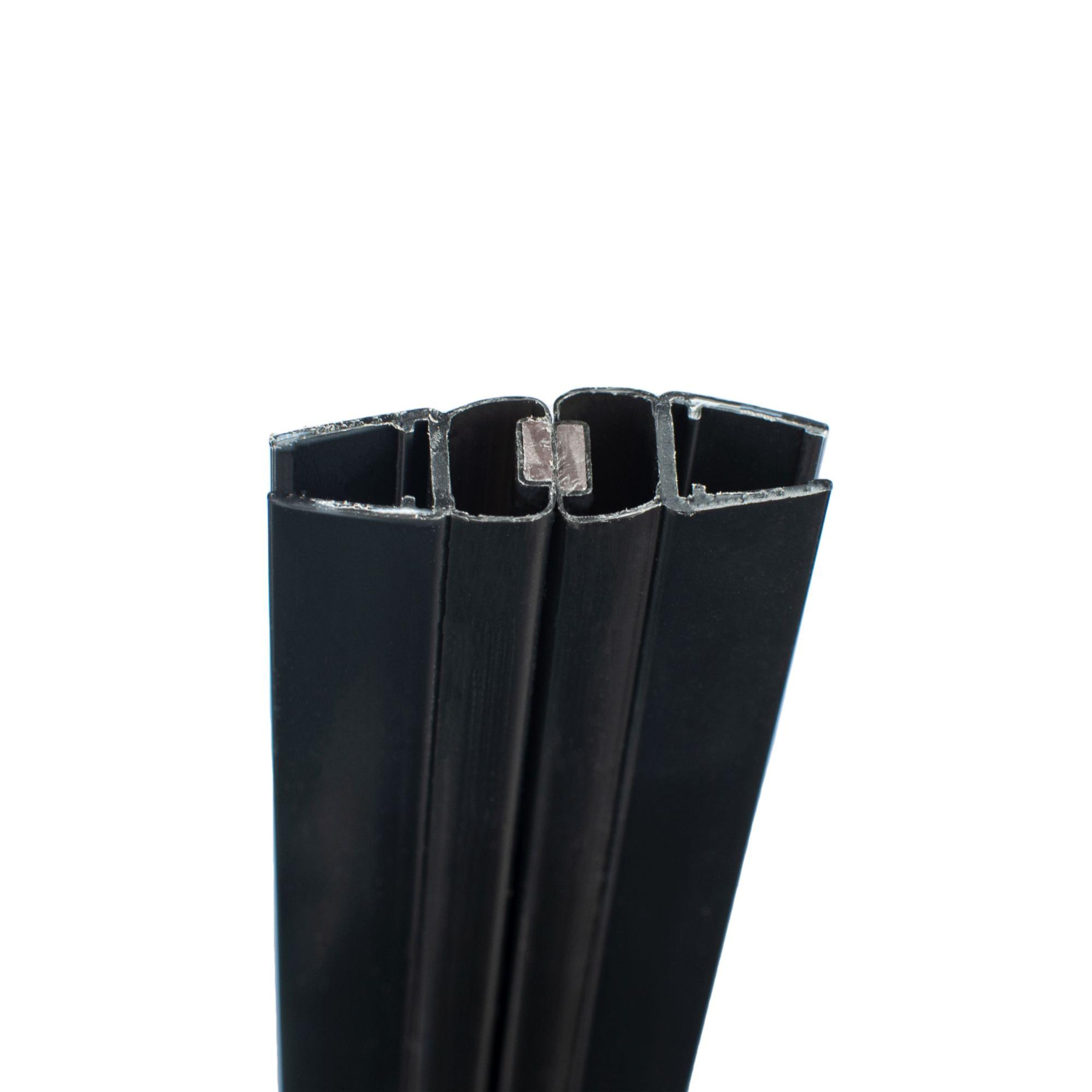 Paire de joints magnétiques universels 90° dégrées noir, 201 cm recoupable, pour porte 5, 6 et 8 mm, Schulte