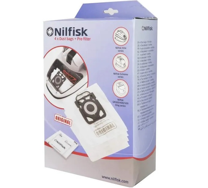 Déstock - Nilfisk - Set de 4 sacs avec préfiltre