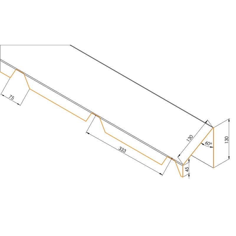 Faîtière Simple Crantée 2100 mm AXEL® | Gris Anthracite | RAL 7016 3