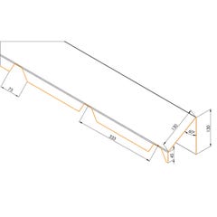 Faîtière Simple Crantée 2100 mm AXEL® | Gris Anthracite | RAL 7016 3