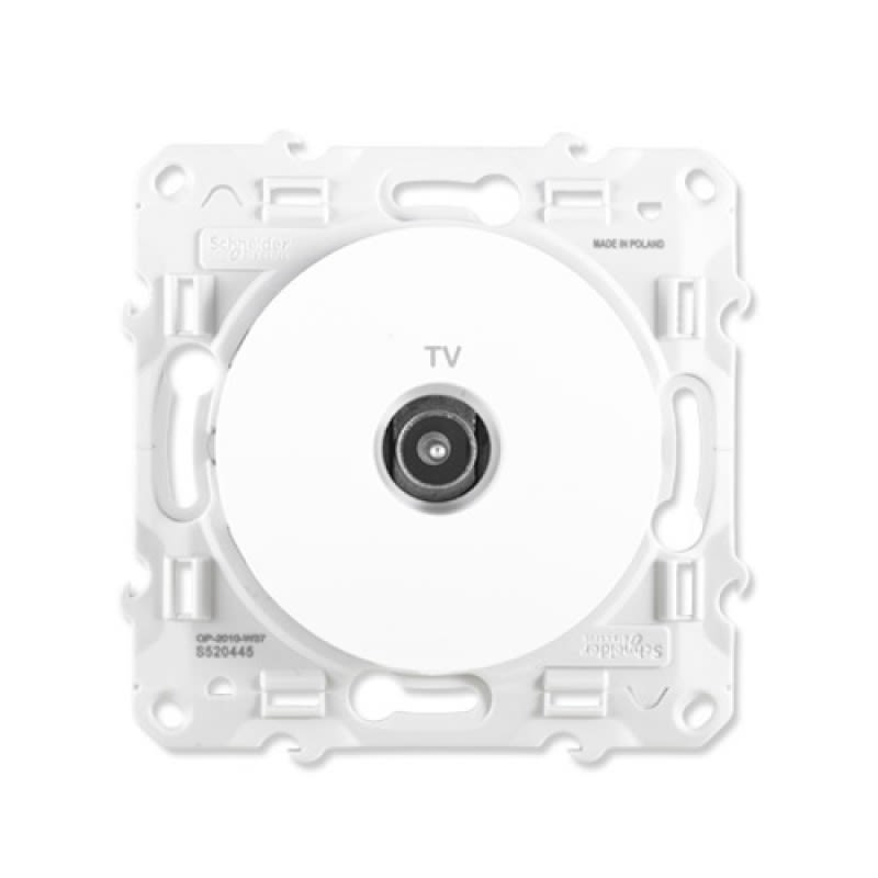 Prise TV ODACE H 71mm par vis blanc - SCHNEIDER ELECTRIC - S520445 0